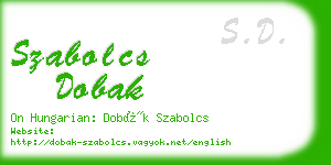 szabolcs dobak business card